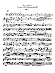 Symphonic Variations On Ja Jsem Huslar Oboes B 70 Op 78 By Antonin Dvorak Sheet Music On Placeart